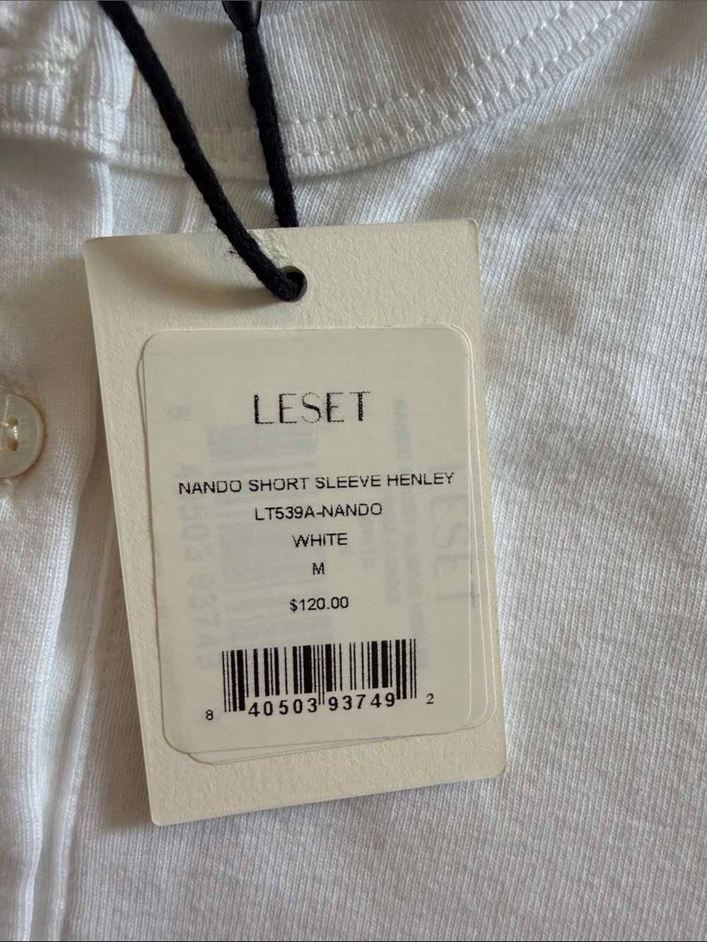 LESET White Henley Tee - Picture 5 of 5